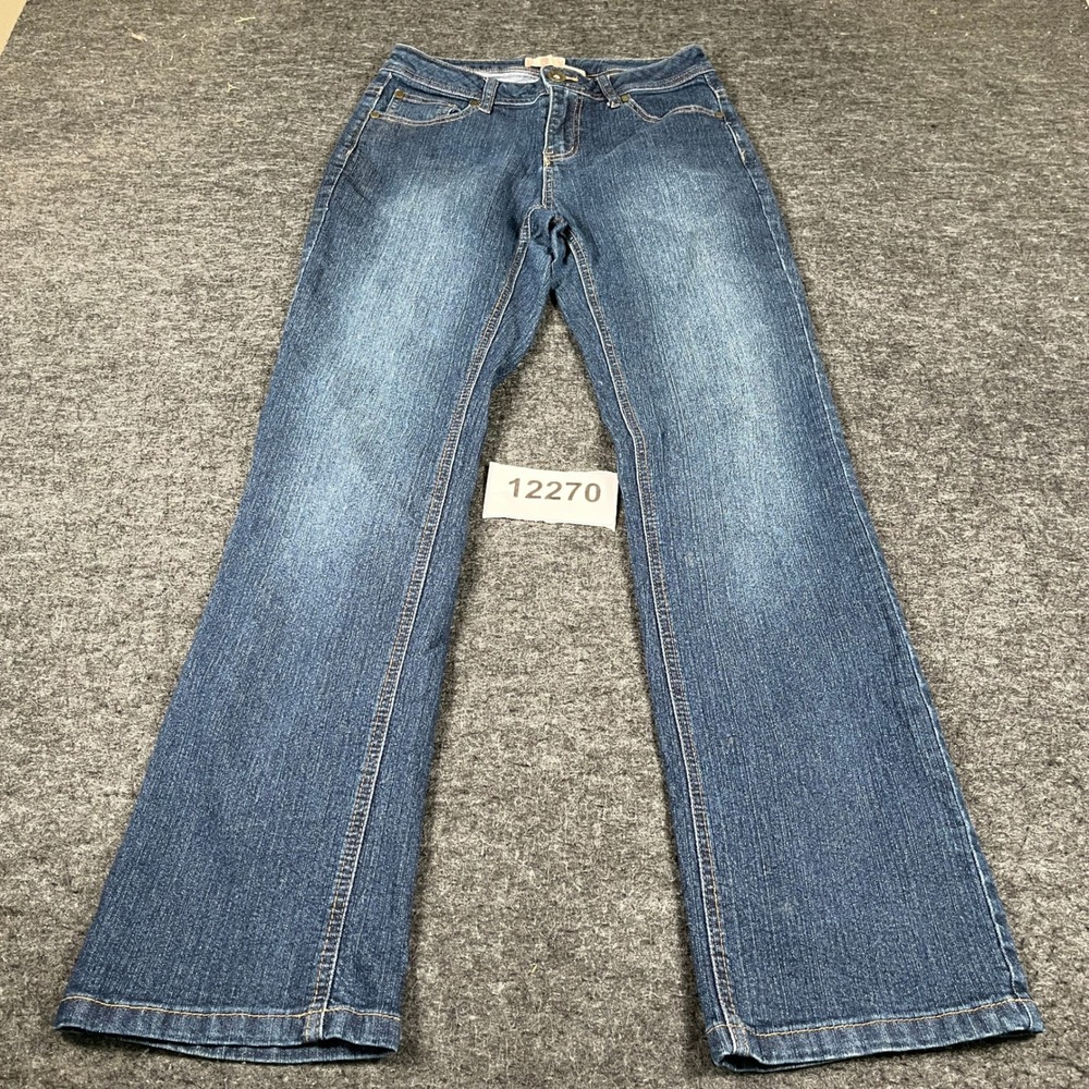 NRJ Jeans Womens 2M Blue Denim Stretch Cotton Bootcut Leg Medium Wash Casual